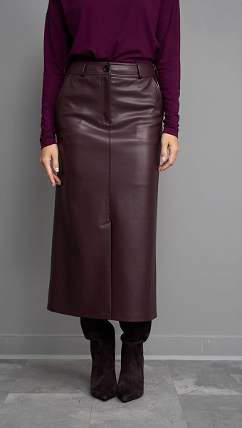Фото ubka-pramaa-iz-ekokozi-bordo-03 товара Юбка прямая из экокожи бордо0