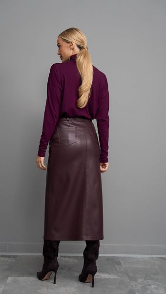 Фото ubka-pramaa-iz-ekokozi-bordo-04 товара Юбка прямая из экокожи бордо0