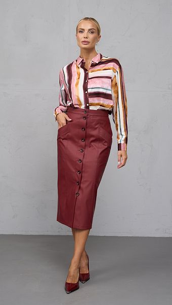 Фото ubka-s-ekokozi-na-pugovicah-1 товару Спідниця з екошкіри на гудзиках0