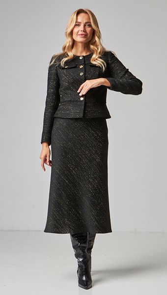 Фото ubka-tvidovaa-midi-cernaa-02 товару Спідниця твідова міді чорна0