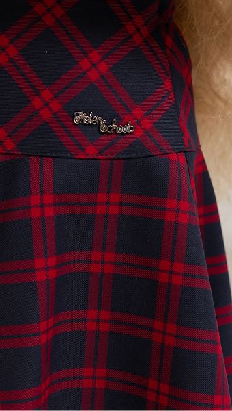 Фото ubka-v-kletku-sine-bordovuu-04 товару Спідниця в клітинку синьо-бордову0