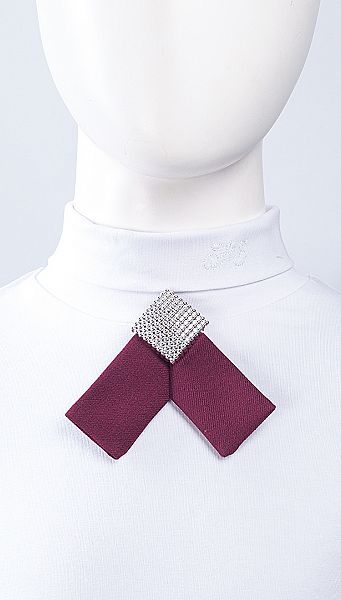 Фото ukrasenie-galstuk-dla-devocki-bordovoe-01 товару Прикраса краватка для дівчинки бордова