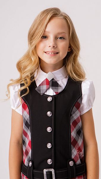 Фото ukrasenie-galstuk-dla-devocki-sero-bordovaa-kletka-03 товара Украшение галстук для девочки серо-бордовая клетка0