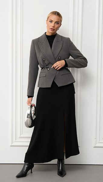 Фото zaket-dvuhbortnyj-seryj-001 товару Жакет двобортний сірий Фото zaket-dvuhbortnyj-seryj-001 товару Жакет двобортний сірий