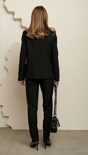 Фото zaket-tvidovyj-cernyj-4 товара Жакет твидовый черный0