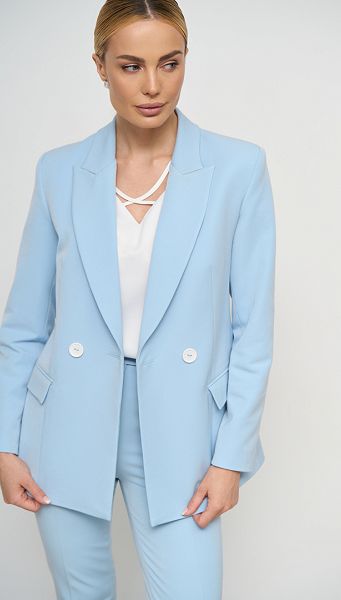 Фото zaket-zenskij-dvubortnyj-goluboj-02 товару Жакет жіночий двобортний блакитний