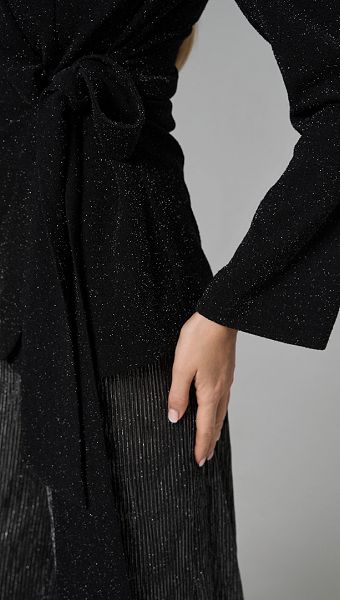 Фото zaket-zenskij-prazdnicnyj-cernyj-05 товару Жакет жіночий святковий чорний0