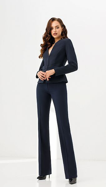 Фото zaket-zenskij-s-koketkoj-sinij-01 товару Жакет жіночий з кокеткою синій0