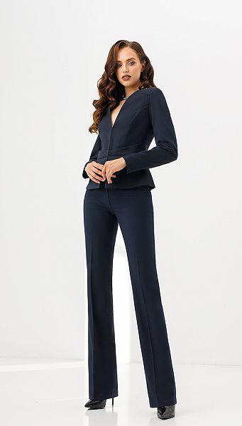 Фото zaket-zenskij-s-koketkoj-sinij-01 товара Жакет женский с кокеткой синий