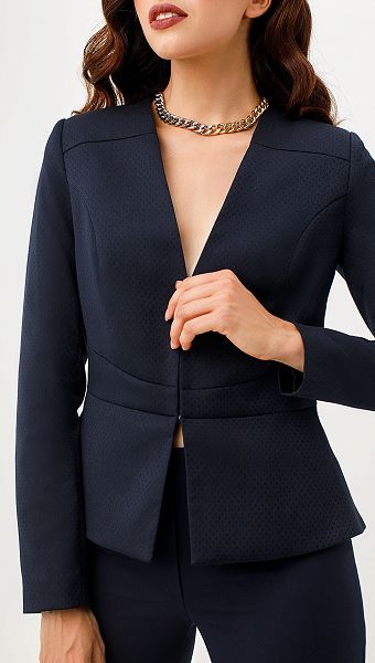 Фото zaket-zenskij-s-koketkoj-sinij-03 товару Жакет жіночий з кокеткою синій0