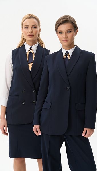 Фото zaket-zenskij-s-salevym-vorotnikom-sinij-05 товара Жакет женский с шалевым воротником синий0