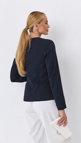 Фото zaket-zenskij-sinij-v-tocku-6 товару Жакет жіночий синій в крапку0