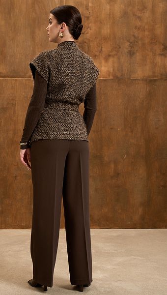 Фото zilet-zenskij-iz-sersti-koricnevyj-06 товару Жилет жіночий з вовни коричневий 0