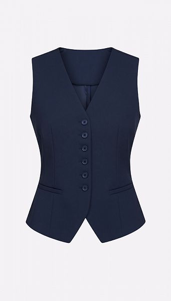 Фото zilet-zenskij-na-pugovicah-sinij-01 товара Жилет женский на пуговицах синий