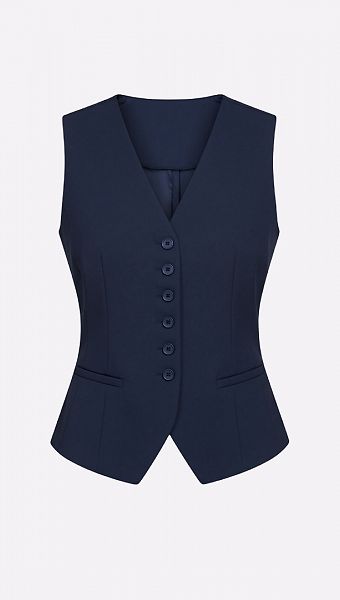 Фото zilet-zenskij-na-pugovicah-sinij-01 товара Жилет женский на пуговицах синий0