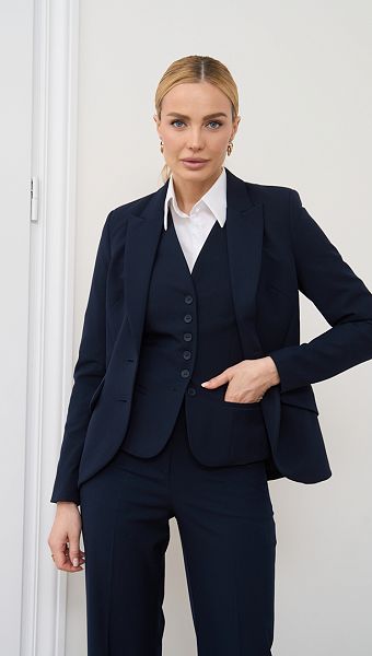 Фото zilet-zenskij-na-pugovicah-sinij-04 товара Жилет женский на пуговицах синий0