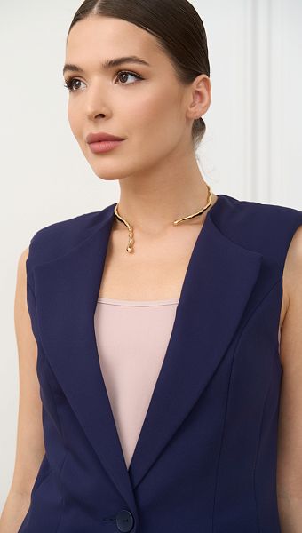 Фото zilet-zenskij-sinego-cveta-4 товару Жилет жіночий синього кольору0