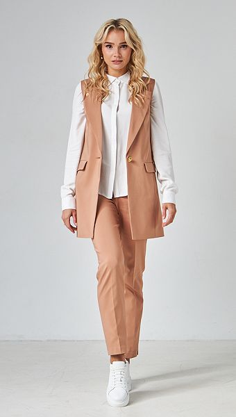 Фото zilet-zenskij-udlinennyj-karamelnyj-02 товару Жилет жіночий подовжений карамельний0