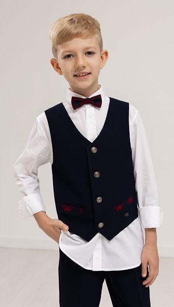 Фото ziletka-s-sine-bordovoj-kletockoj-01 товару Жилетка з синьо-бордовою клітинкою